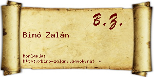 Binó Zalán névjegykártya